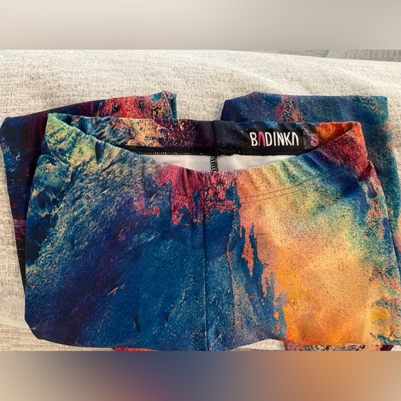 Badinka multicolored splattered leggings size Small - Picture 3 of 4